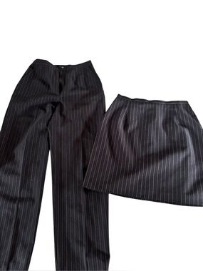 Vintage Pinstripe Pant Skirt Suit Set Size 5 Made In Canada